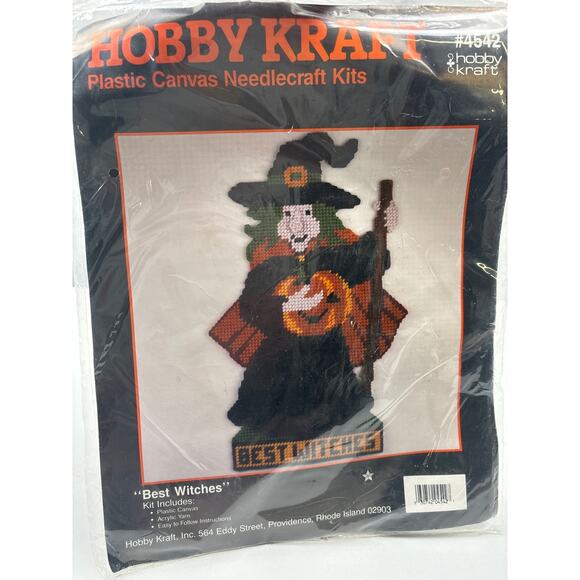 Hobby Kraft Halloween “Best Witches” Plastic Canvas Needlecraft Kit Sealed 1990s - Picture 1 of 6
